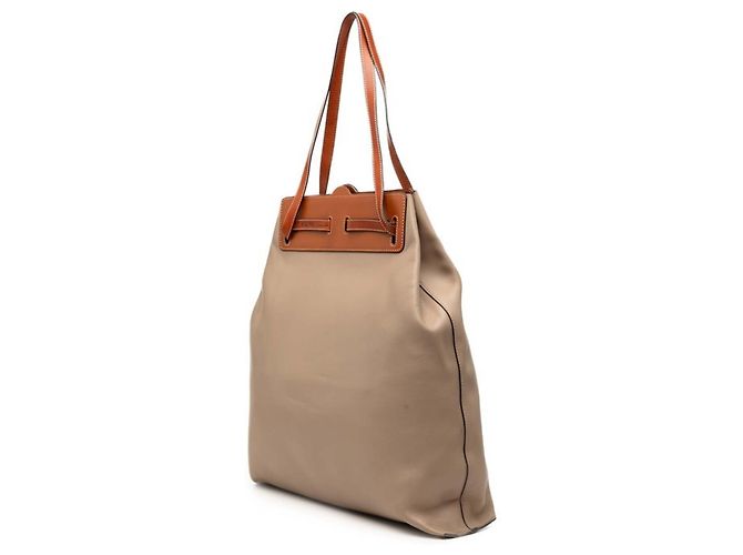 Borsa Tote Loewe Anagram Lazo Marrone Beige - vista 2