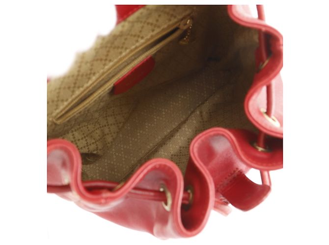 Zaino Gucci Vintage Bamboo Leather Mini Rosso - vista 3