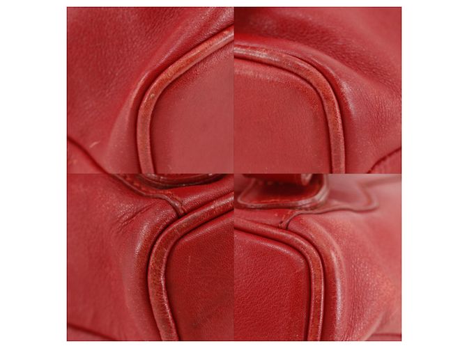 Zaino Gucci Vintage Bamboo Leather Mini Rosso - vista 5