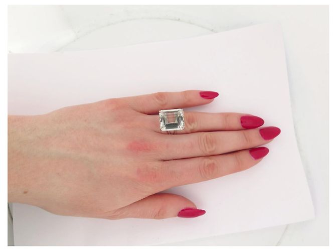 H Stern ANILLO STERN COCKTAIL T56 ORO BIANCO 18K PRASIOLITE 13.8 CT WHITE GOLD RING Argento - vista 11