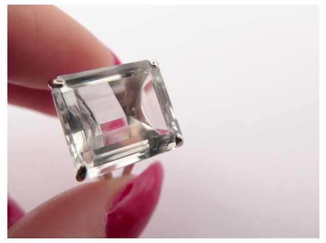 H Stern ANILLO STERN COCKTAIL T56 ORO BIANCO 18K PRASIOLITE 13.8 CT WHITE GOLD RING Argento - vista 12