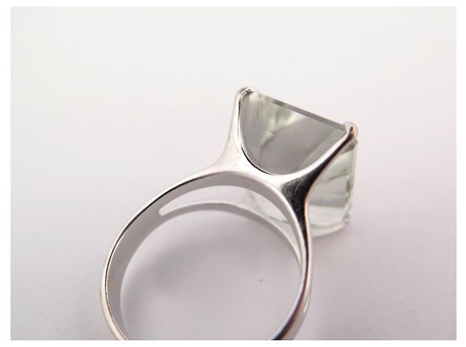 H Stern ANILLO STERN COCKTAIL T56 ORO BIANCO 18K PRASIOLITE 13.8 CT WHITE GOLD RING Argento - vista 13