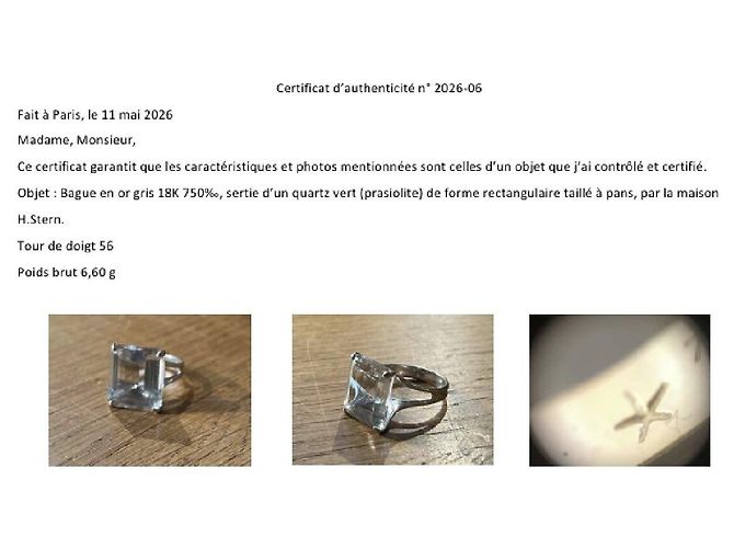 H Stern ANILLO STERN COCKTAIL T56 ORO BIANCO 18K PRASIOLITE 13.8 CT WHITE GOLD RING Argento - vista 16