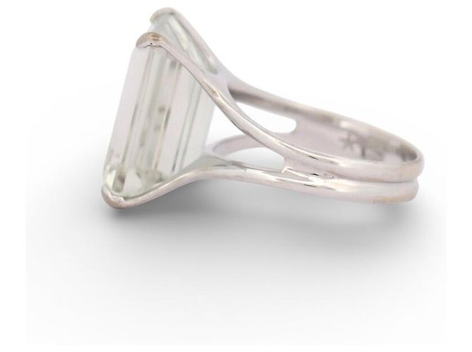 H Stern ANILLO STERN COCKTAIL T56 ORO BIANCO 18K PRASIOLITE 13.8 CT WHITE GOLD RING Argento - vista 3