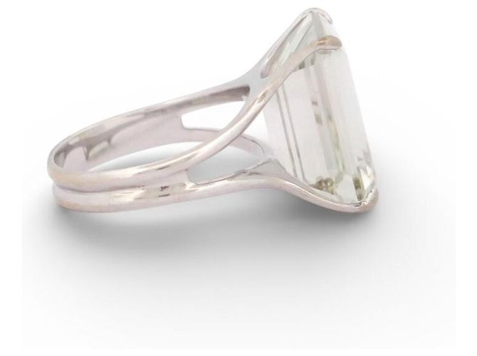 H Stern ANILLO STERN COCKTAIL T56 ORO BIANCO 18K PRASIOLITE 13.8 CT WHITE GOLD RING Argento - vista 5