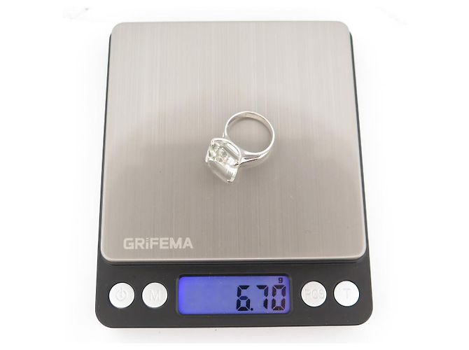 H Stern ANILLO STERN COCKTAIL T56 ORO BIANCO 18K PRASIOLITE 13.8 CT WHITE GOLD RING Argento - vista 7