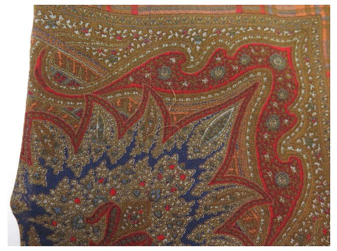 XALE VINTAGE YVES SAINT LAURENT GRAND CARRE 130CM CACHEMIRE E SETA Marrone - vista 13