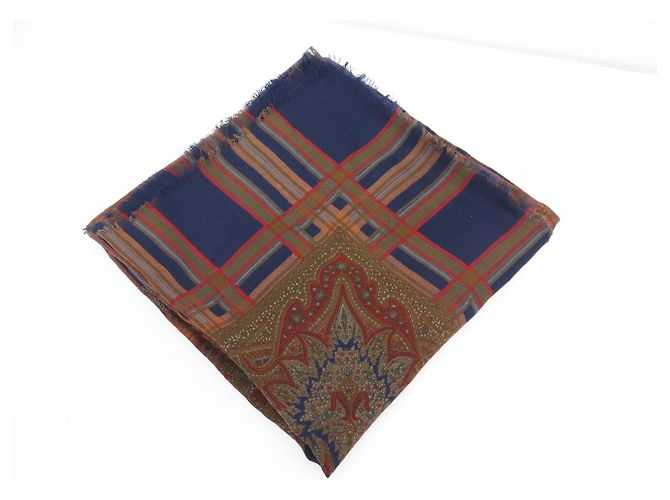 XALE VINTAGE YVES SAINT LAURENT GRAND CARRE 130CM CACHEMIRE E SETA Marrone - vista 14