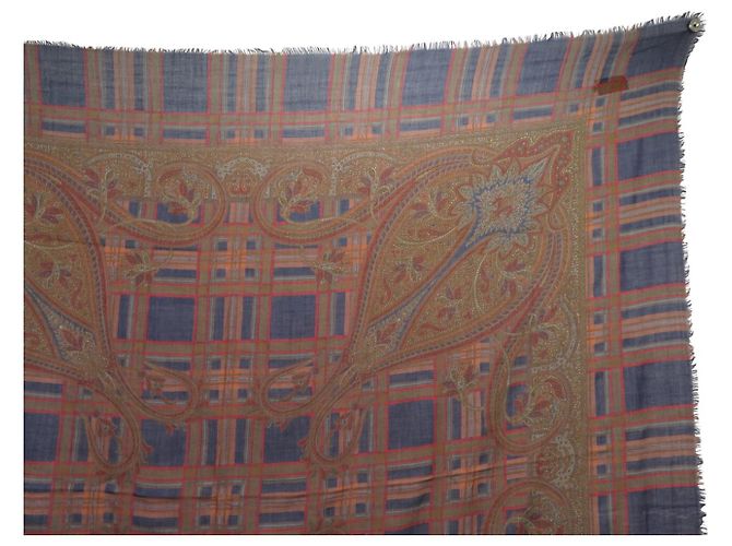 XALE VINTAGE YVES SAINT LAURENT GRAND CARRE 130CM CACHEMIRE E SETA Marrone - vista 3