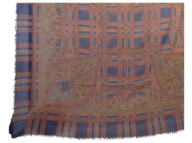 XALE VINTAGE YVES SAINT LAURENT GRAND CARRE 130CM CACHEMIRE E SETA Marrone - vista 5