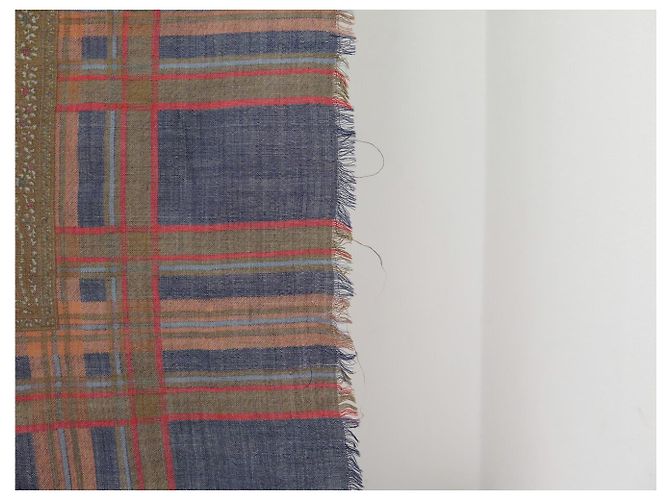XALE VINTAGE YVES SAINT LAURENT GRAND CARRE 130CM CACHEMIRE E SETA Marrone - vista 6