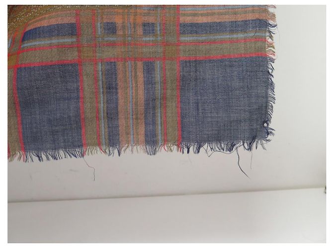 XALE VINTAGE YVES SAINT LAURENT GRAND CARRE 130CM CACHEMIRE E SETA Marrone - vista 7