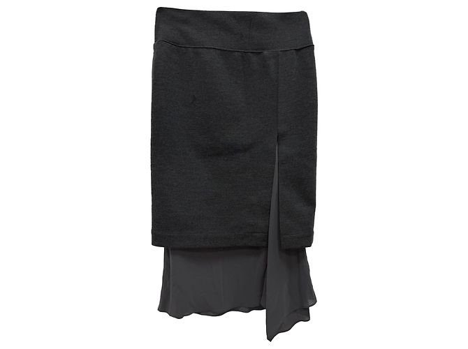 Falda lápiz Brunello Cucinelli en lana gris - vista 2