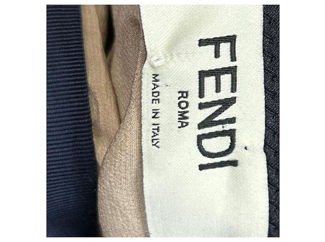 Falda midi plisada Fendi en mohair azul marino - vista 2