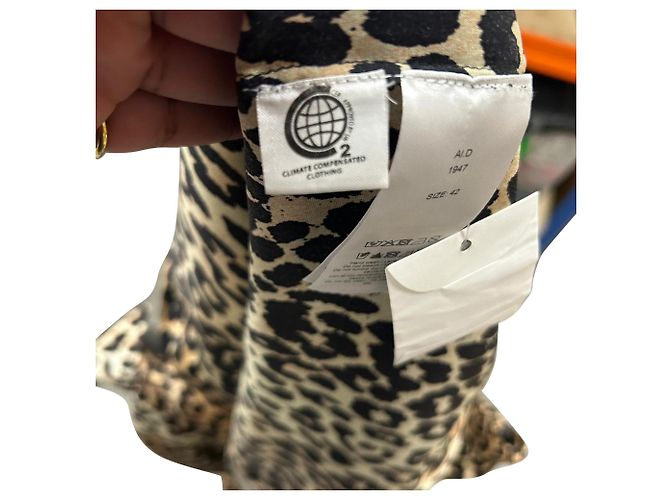 Vestido camisero midi Ganni con estampado de leopardo en algodón animal print - vista 3