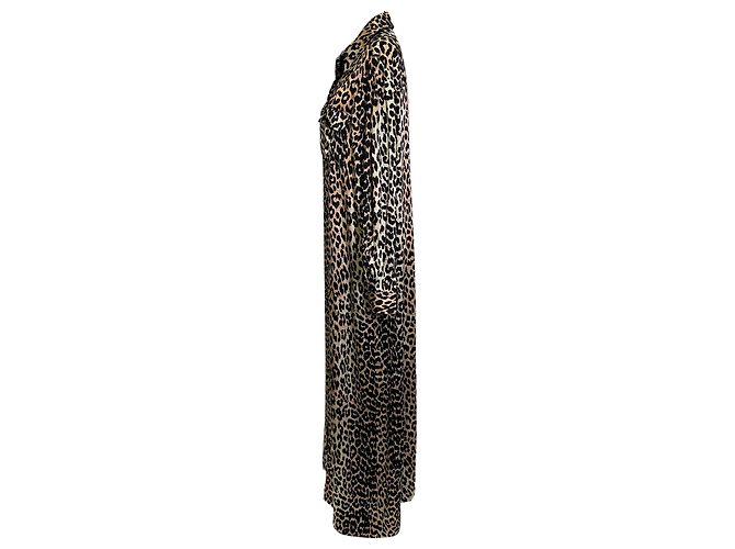 Vestido camisero midi Ganni con estampado de leopardo en algodón animal print - vista 5