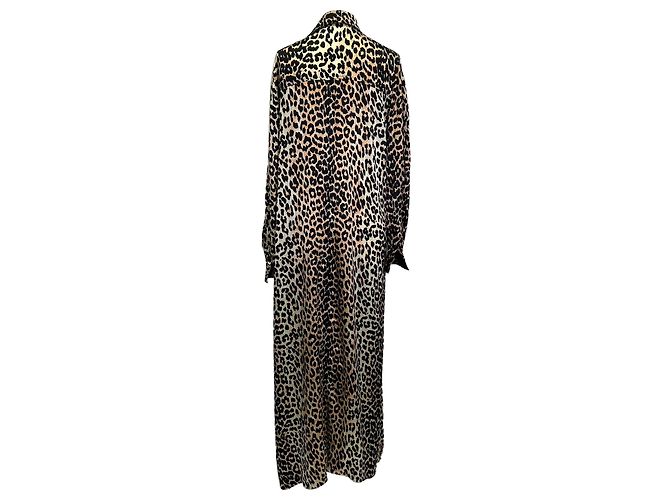 Vestido camisero midi Ganni con estampado de leopardo en algodón animal print - vista 6