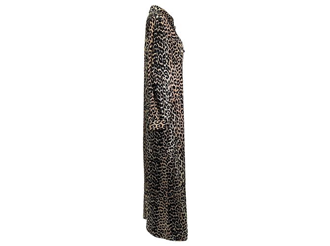 Vestido camisero midi Ganni con estampado de leopardo en algodón animal print - vista 7