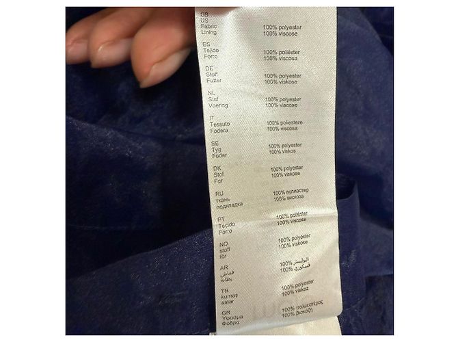 Vestido camisa mini com cinto em organza azul marinho em poliéster Maje - vista 9