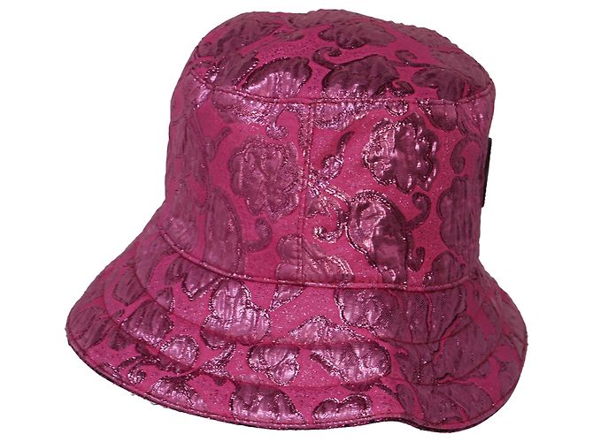Bucket reversibile Gucci Lamé GG Monogram in poliamide rosa Marrone - vista 4