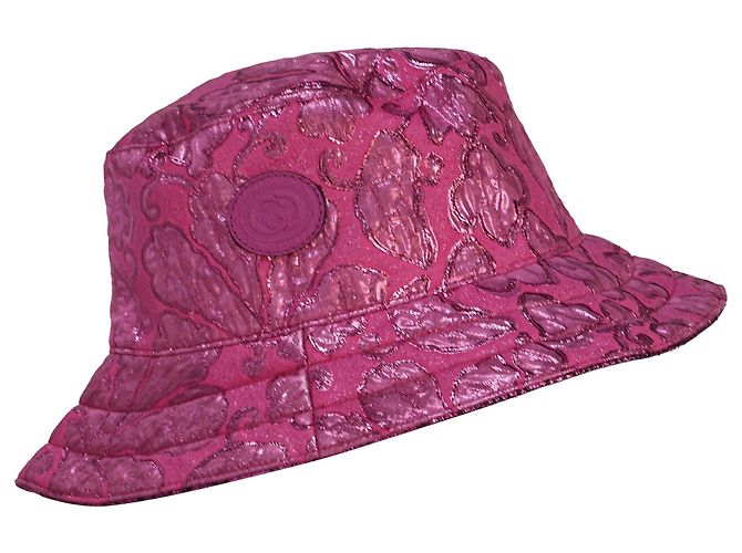 Bucket reversibile Gucci Lamé GG Monogram in poliamide rosa Marrone - vista 5