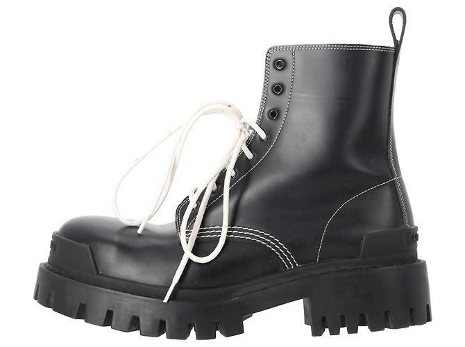 Everyday Stivaletti Strike con lacci in pelle nera Balenciaga Nero - vista 2