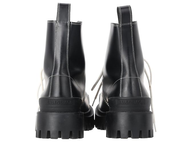 Everyday Stivaletti Strike con lacci in pelle nera Balenciaga Nero - vista 3