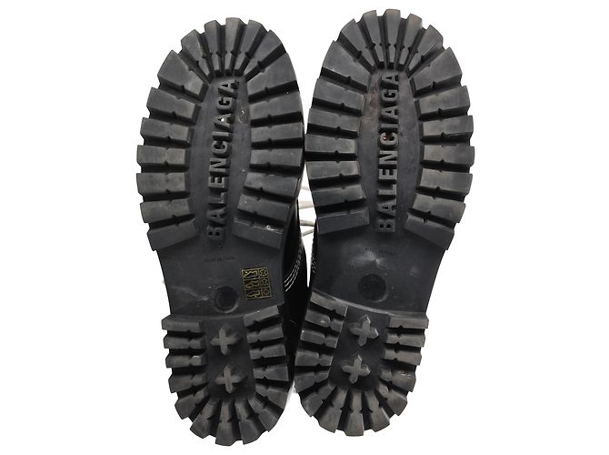 Everyday Stivaletti Strike con lacci in pelle nera Balenciaga Nero - vista 5
