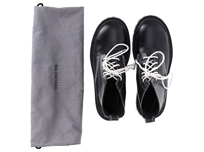 Everyday Stivaletti Strike con lacci in pelle nera Balenciaga Nero - vista 6