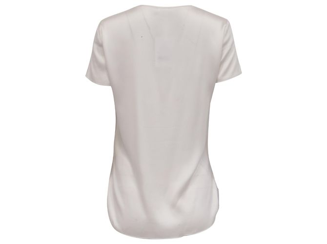 Camiseta Cortona Max Mara Leisure en satén de seda blanco roto - vista 3