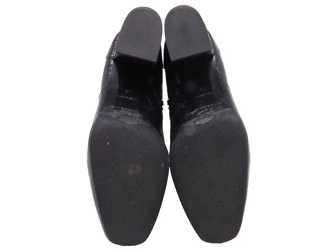 Botines de cuero negro Givenchy con estampado de cocodrilo - vista 6