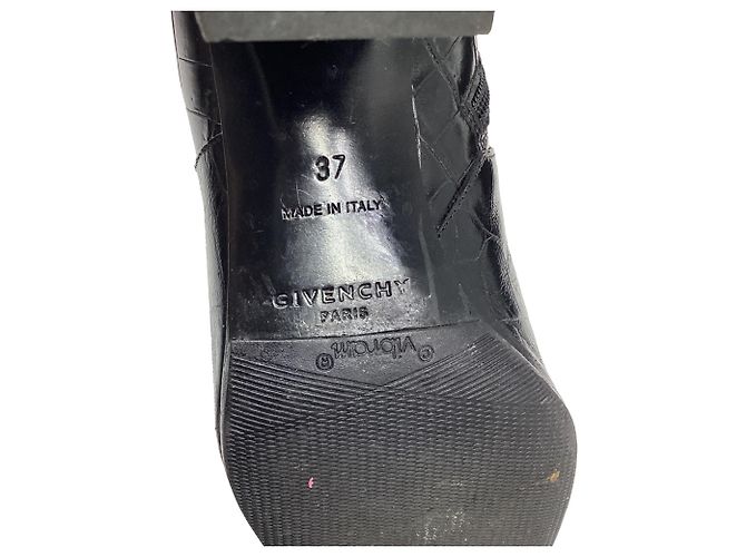 Botines de cuero negro Givenchy con estampado de cocodrilo - vista 7