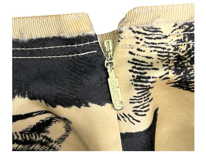 Gonna Gucci 2017 Tiger Head in seta multicolore - vista 3