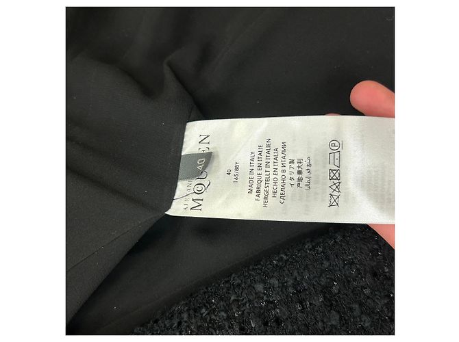 Giacca da sera in tweed di mohair Alexander McQueen in poliammide nera Nero - vista 10