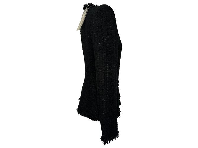 Giacca da sera in tweed di mohair Alexander McQueen in poliammide nera Nero - vista 3