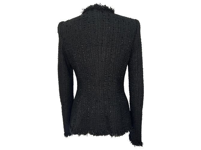 Giacca da sera in tweed di mohair Alexander McQueen in poliammide nera Nero - vista 4
