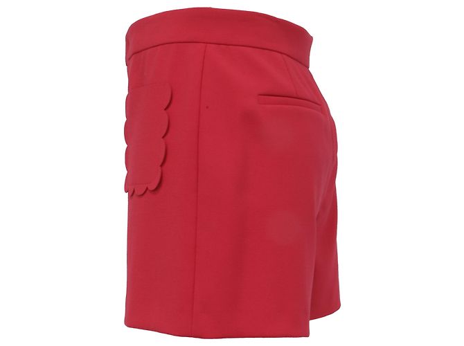 Red Valentino Mini-Shorts mit Wellenrand aus rotem Polyester - Ansicht 2