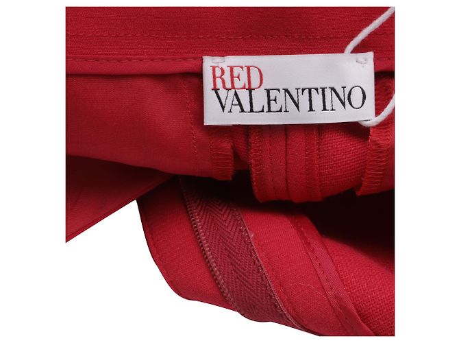 Red Valentino Mini-Shorts mit Wellenrand aus rotem Polyester - Ansicht 4