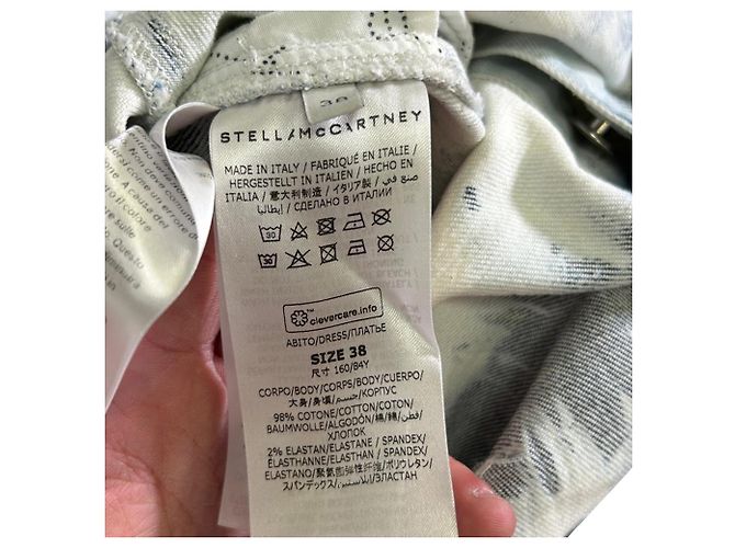 Stella Mc Cartney Vestido mini Tie Dye en denim blanco Stella McCartney - vista 5