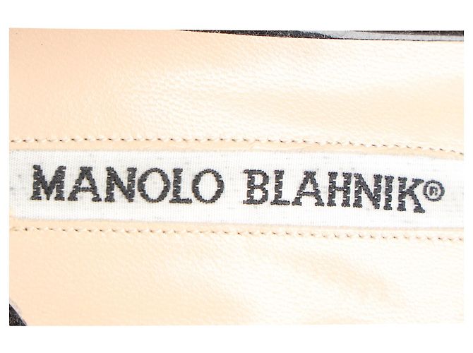 Décolleté slingback a punta a mandorla Manolo Blahnik in vernice nera Nero - vista 7
