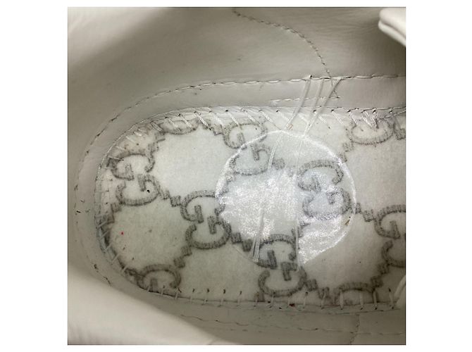 Sneakers Ace Web in pelle bianca Gucci Bianco Crudo - vista 10