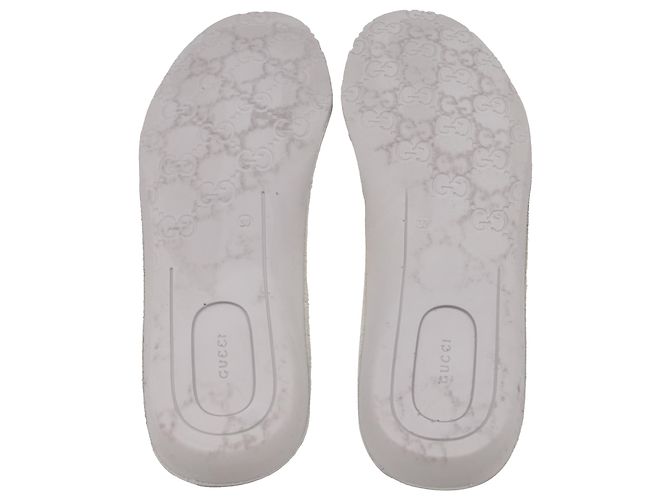 Sneakers Ace Web in pelle bianca Gucci Bianco Crudo - vista 8