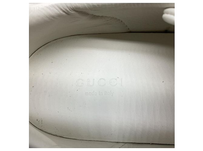 Sneakers Ace Web in pelle bianca Gucci Bianco Crudo - vista 9