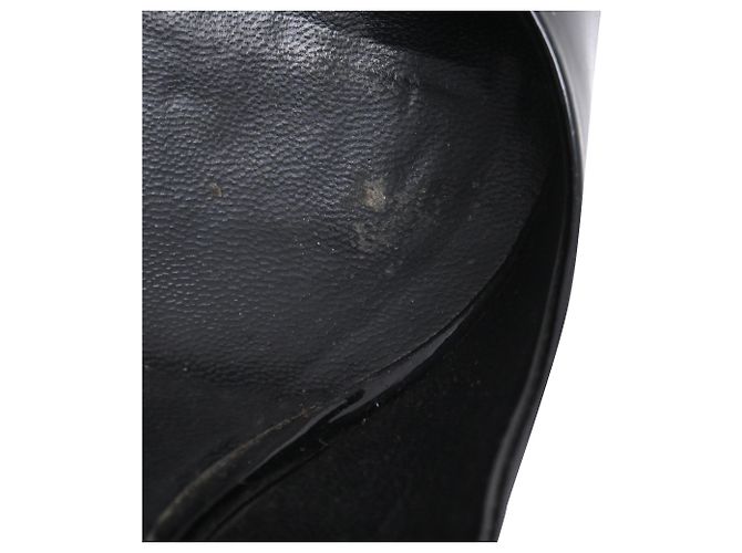 Décolleté con punta aperta Gucci Interlocking G in vernice nera Nero - vista 10