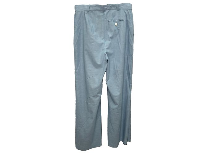 Polo Ralph Lauren Chambray Bell Bottom Buttoned Trousers aus hellblauer Baumwolle - Ansicht 3