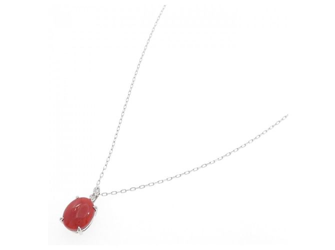 Autre Marque Collana in platino, corallo e diamante Rosso - vista 2