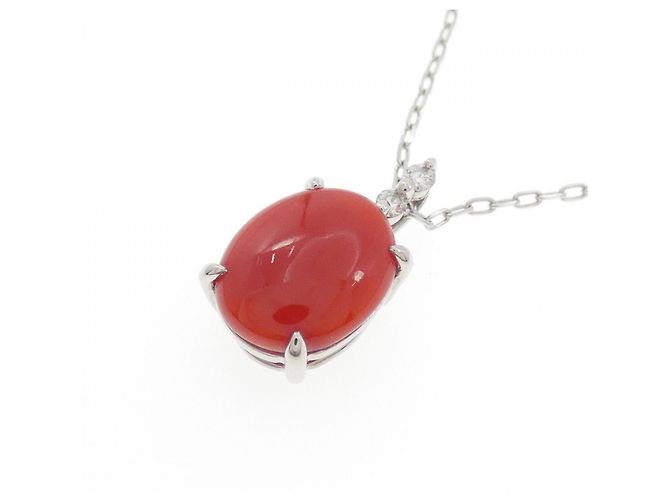 Autre Marque Collana in platino, corallo e diamante Rosso - vista 3