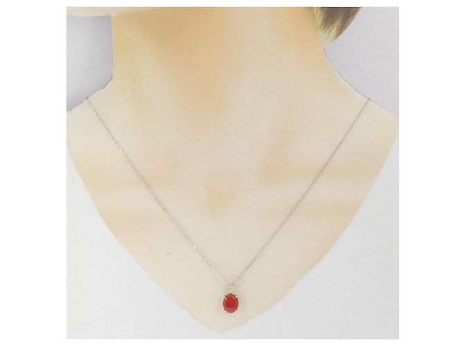 Autre Marque Collana in platino, corallo e diamante Rosso - vista 6