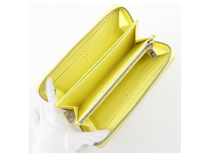 Louis Vuitton Zippy Wallet Langgeldbörse aus Lammfell Gelb - Ansicht 5