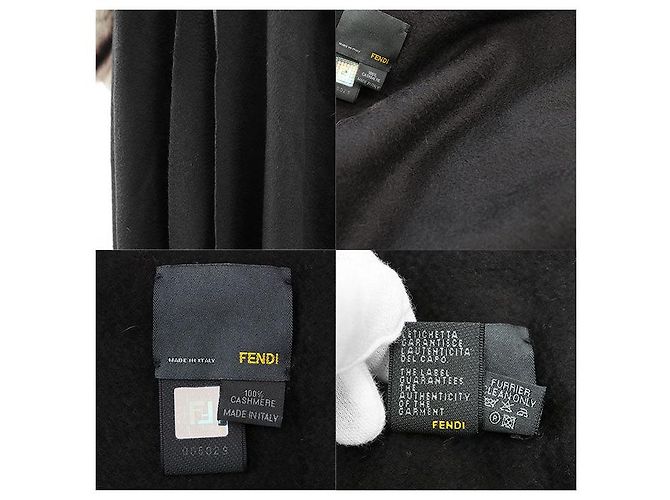 Fendi Candi Orilag Kaschmir-Stola Braun Schwarz - Ansicht 10
